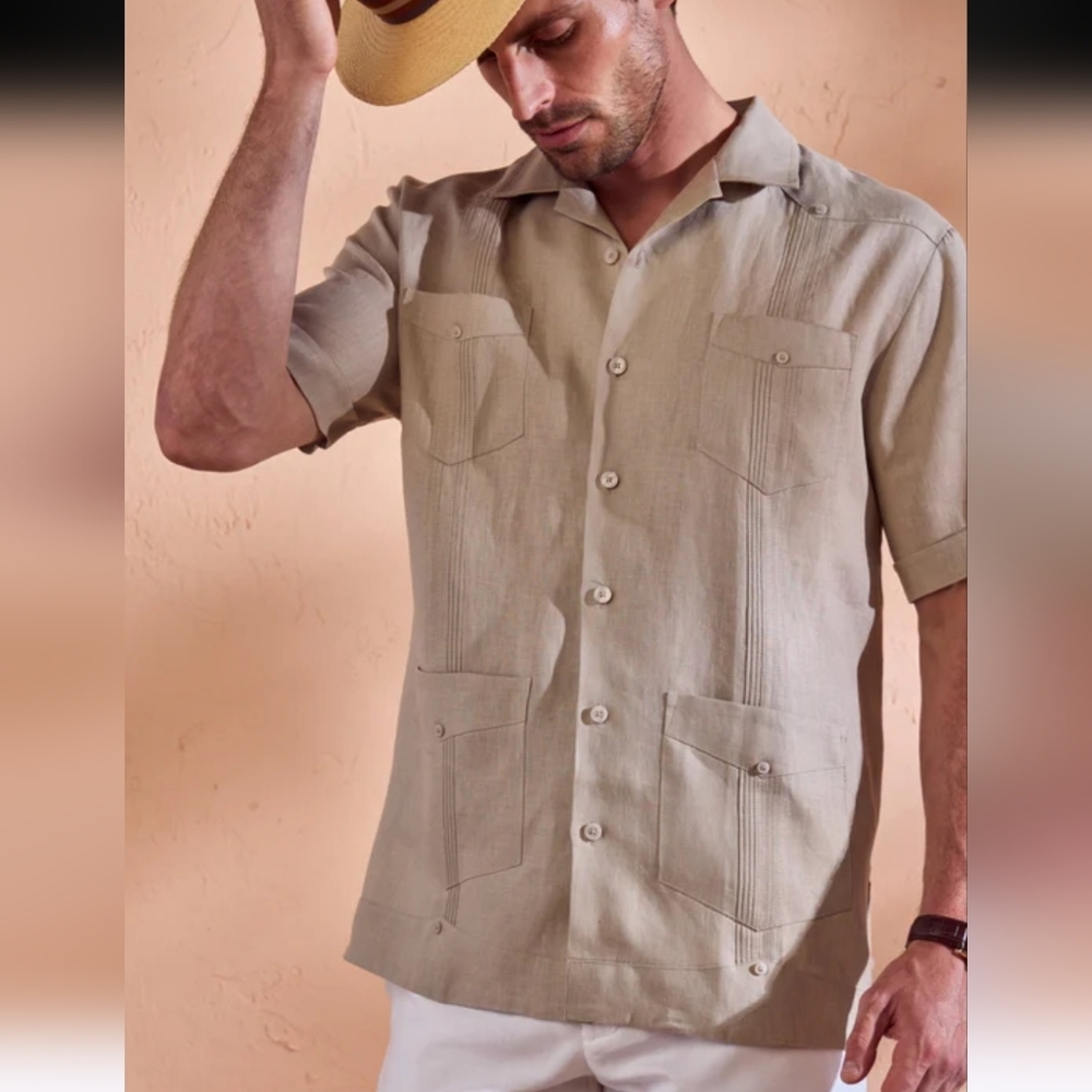 Cubavera NWT Short-Sleeve Guayabera Button-Down Shirt 2XLT